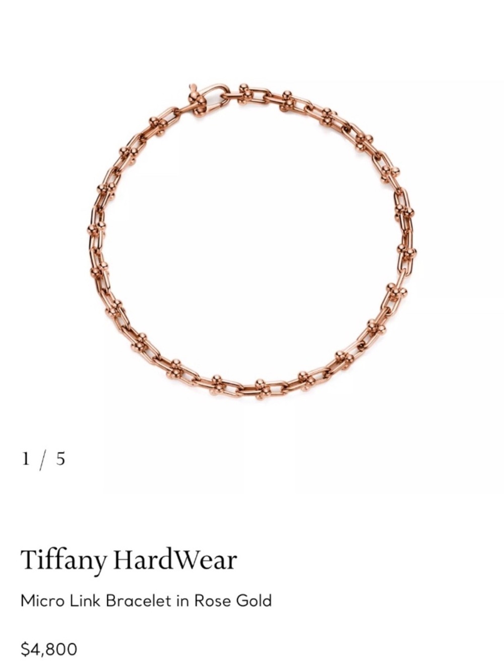 Tiffany & Co. HardWear Rose Gold Micro Link Bracelet